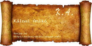 Kálnai Anikó névjegykártya